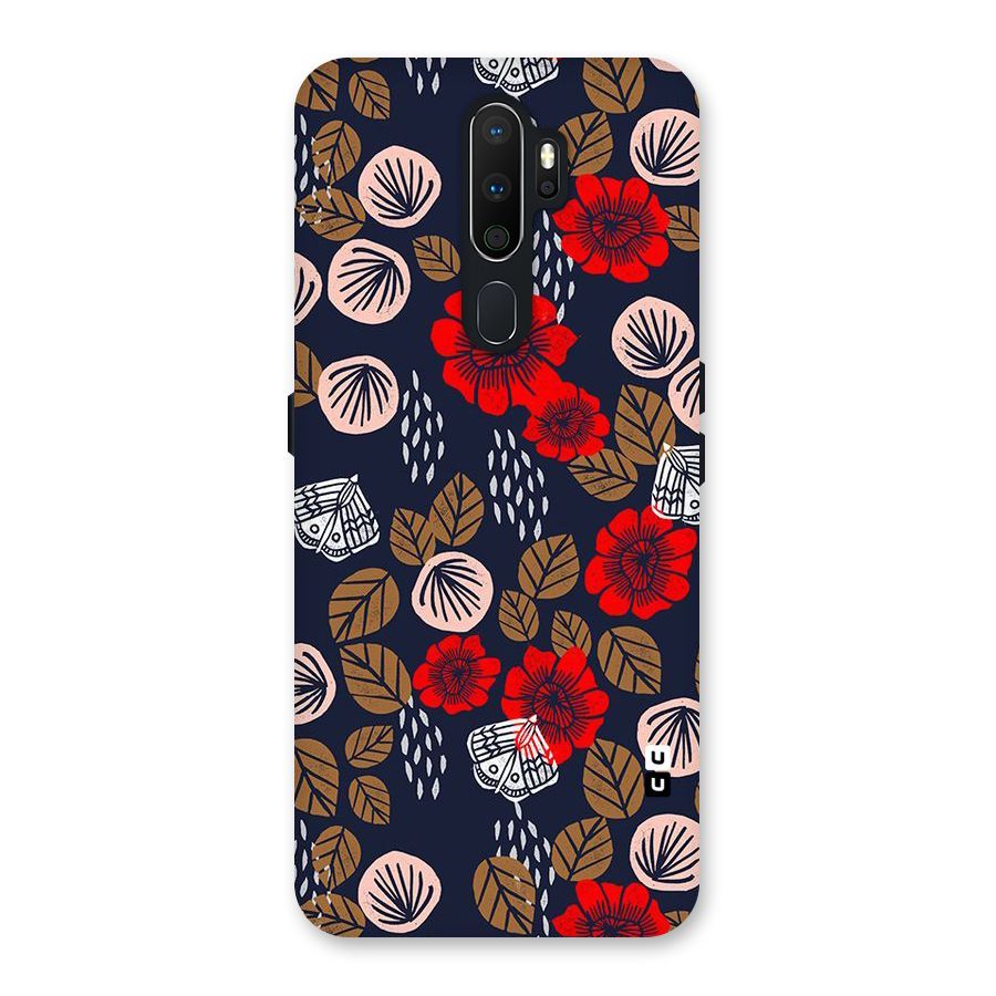 Orange Flora Back Case for Oppo A5 (2020)