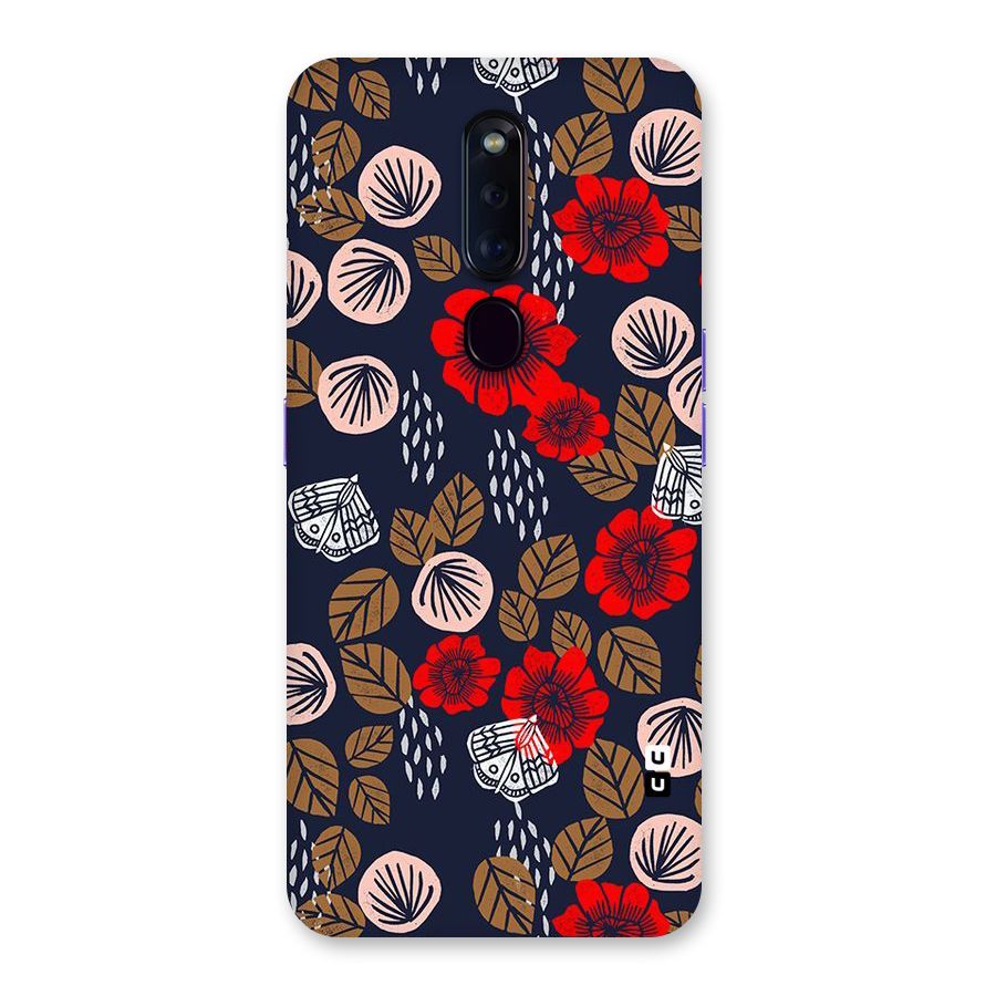 Orange Flora Back Case for Oppo F11 Pro