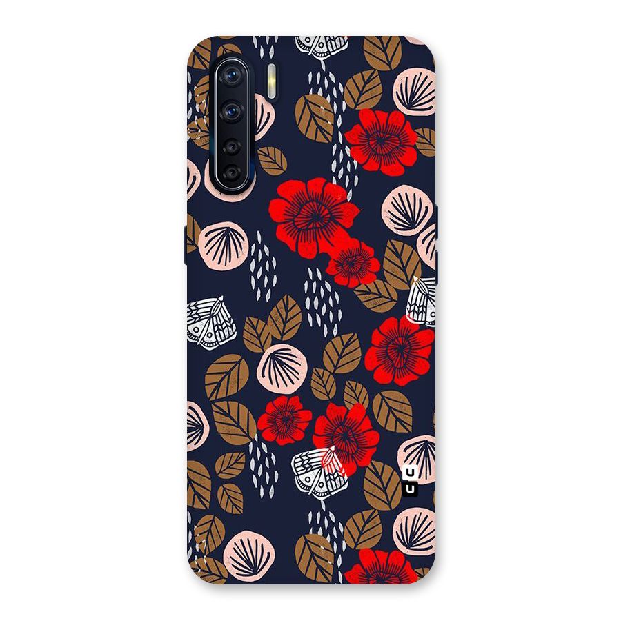 Orange Flora Back Case for Oppo F15