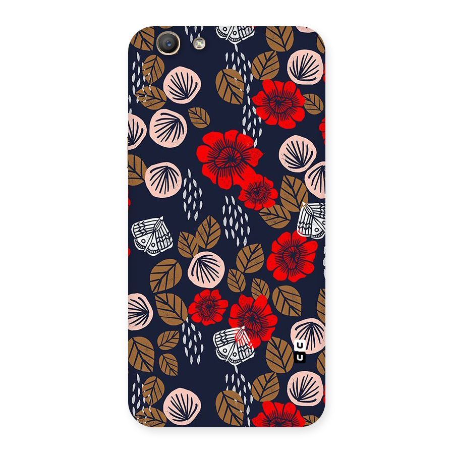 Orange Flora Back Case for Oppo F1s