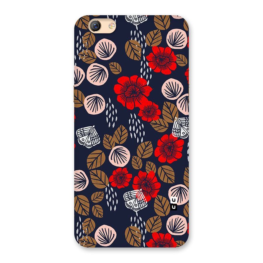 Orange Flora Back Case for Oppo F3 Plus