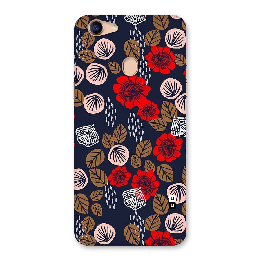 Orange Flora Back Case for Oppo F5