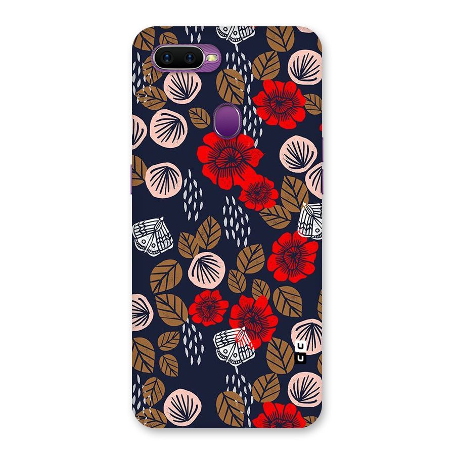 Orange Flora Back Case for Oppo F9