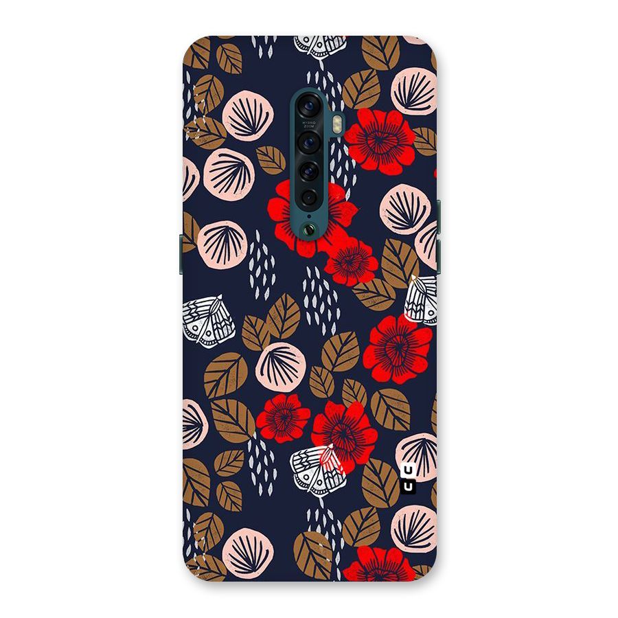 Orange Flora Back Case for Oppo Reno2