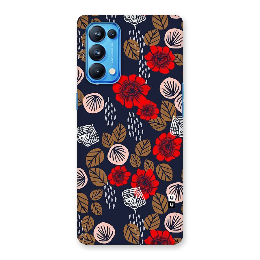Orange Flora Back Case for Oppo Reno5 Pro 5G