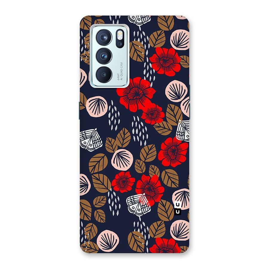 Orange Flora Back Case for Oppo Reno6 Pro 5G