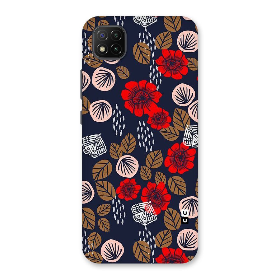 Orange Flora Back Case for Poco C3