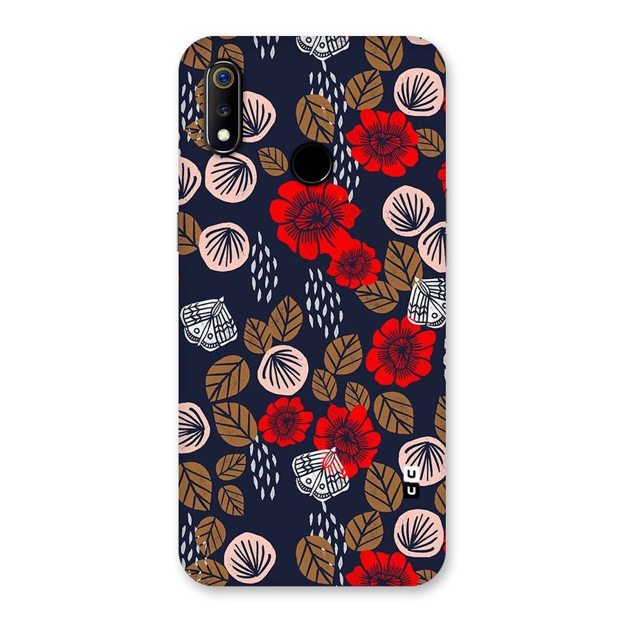 Orange Flora Back Case for Realme 3