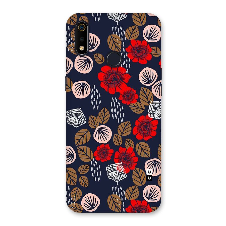 Orange Flora Back Case for Realme 3i