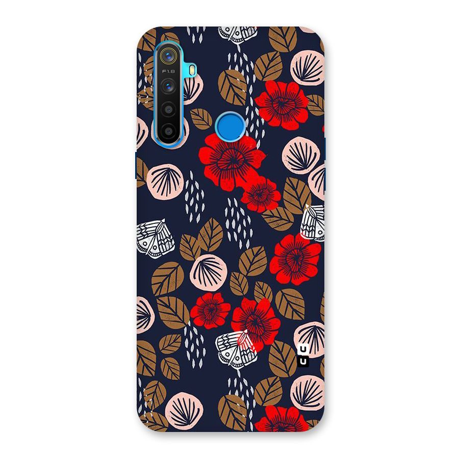 Orange Flora Back Case for Realme 5