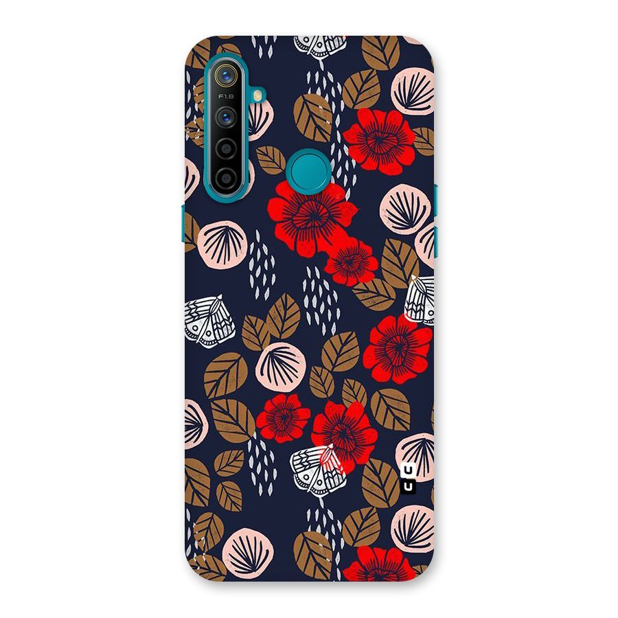 Orange Flora Back Case for Realme 5i