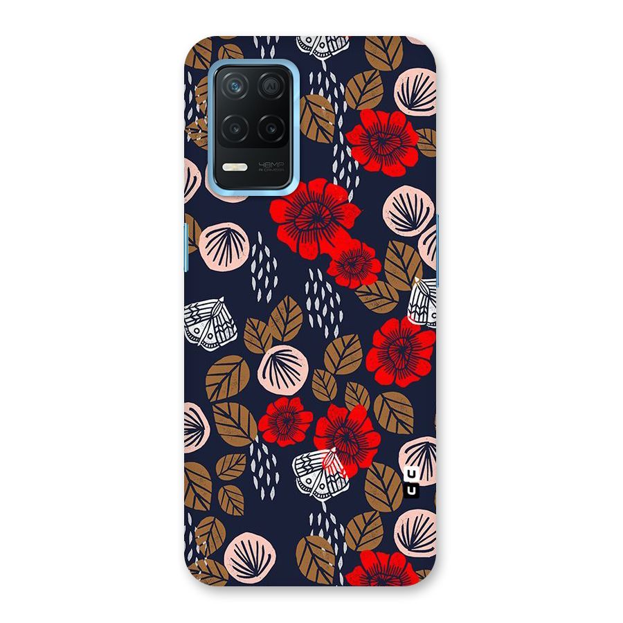Orange Flora Back Case for Realme 8s 5G