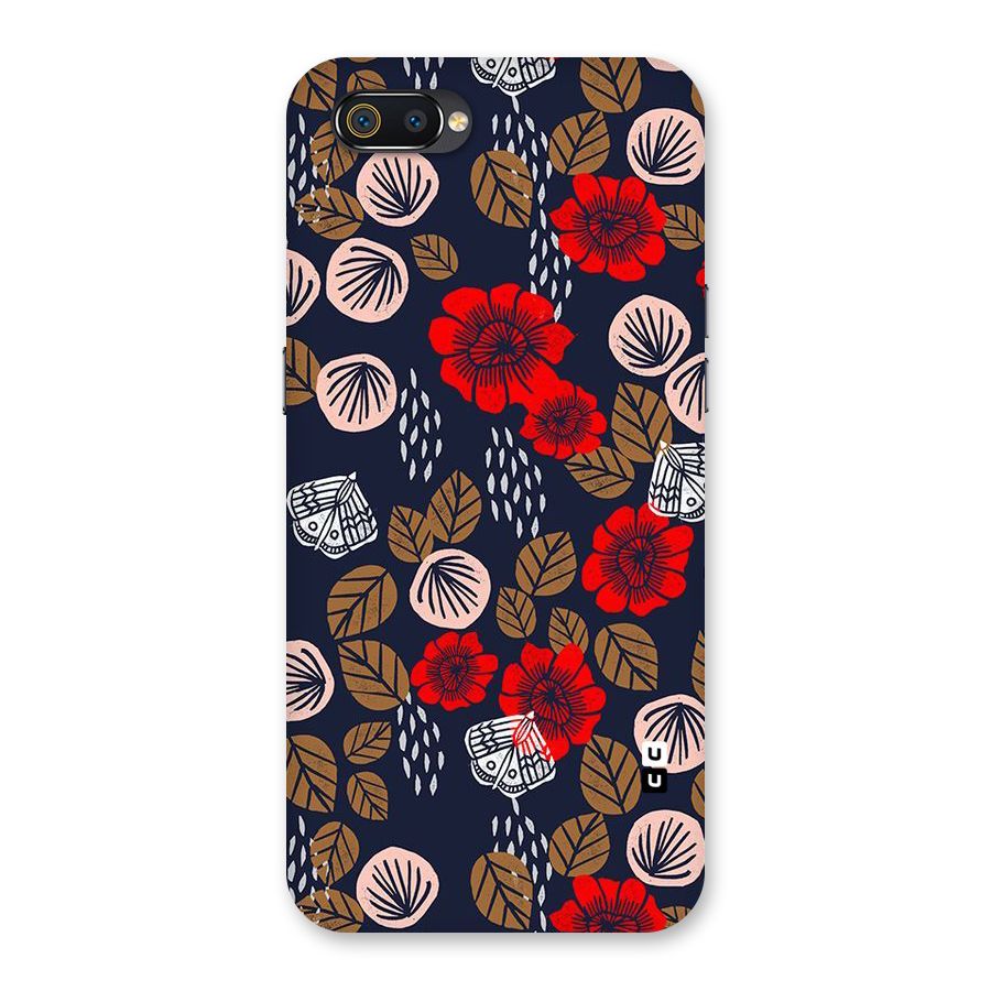 Orange Flora Back Case for Realme C2