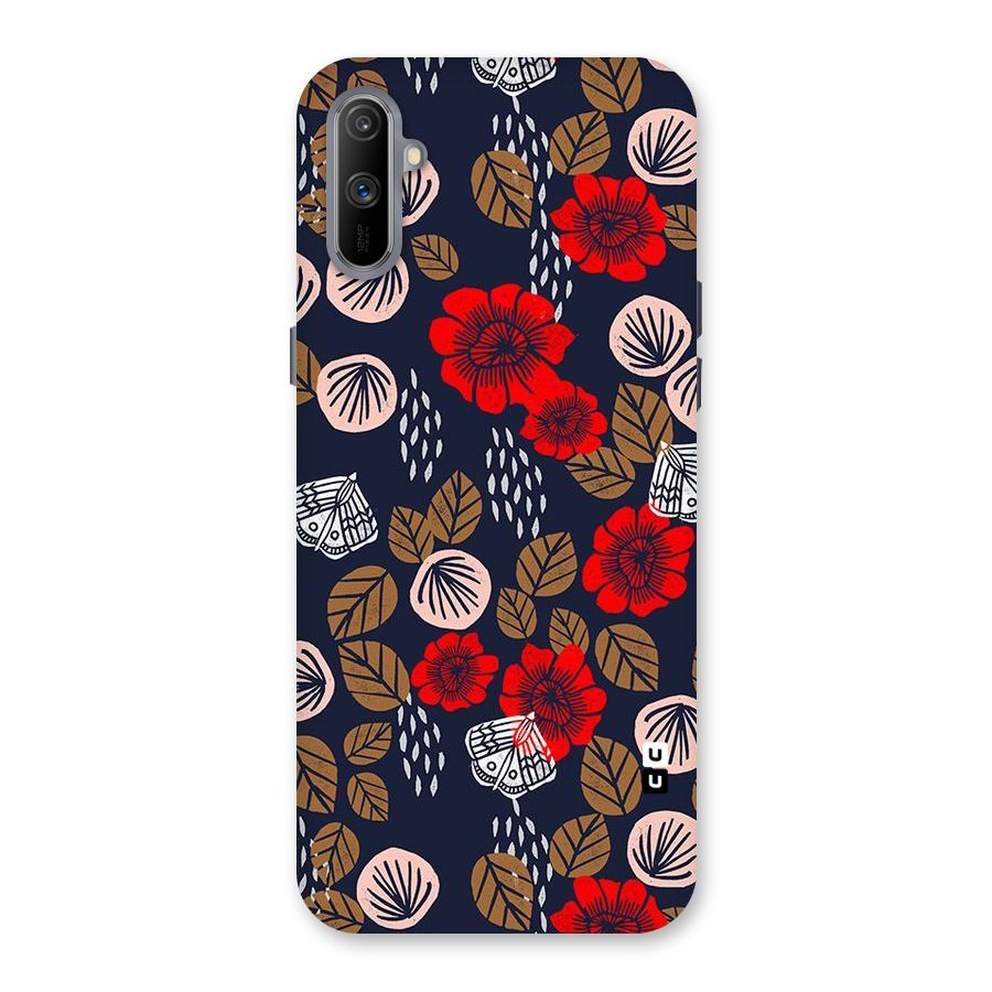 Orange Flora Back Case for Realme C3