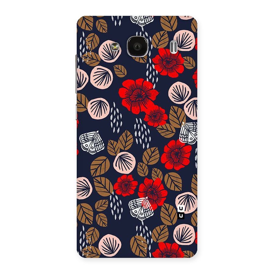 Orange Flora Back Case for Redmi 2