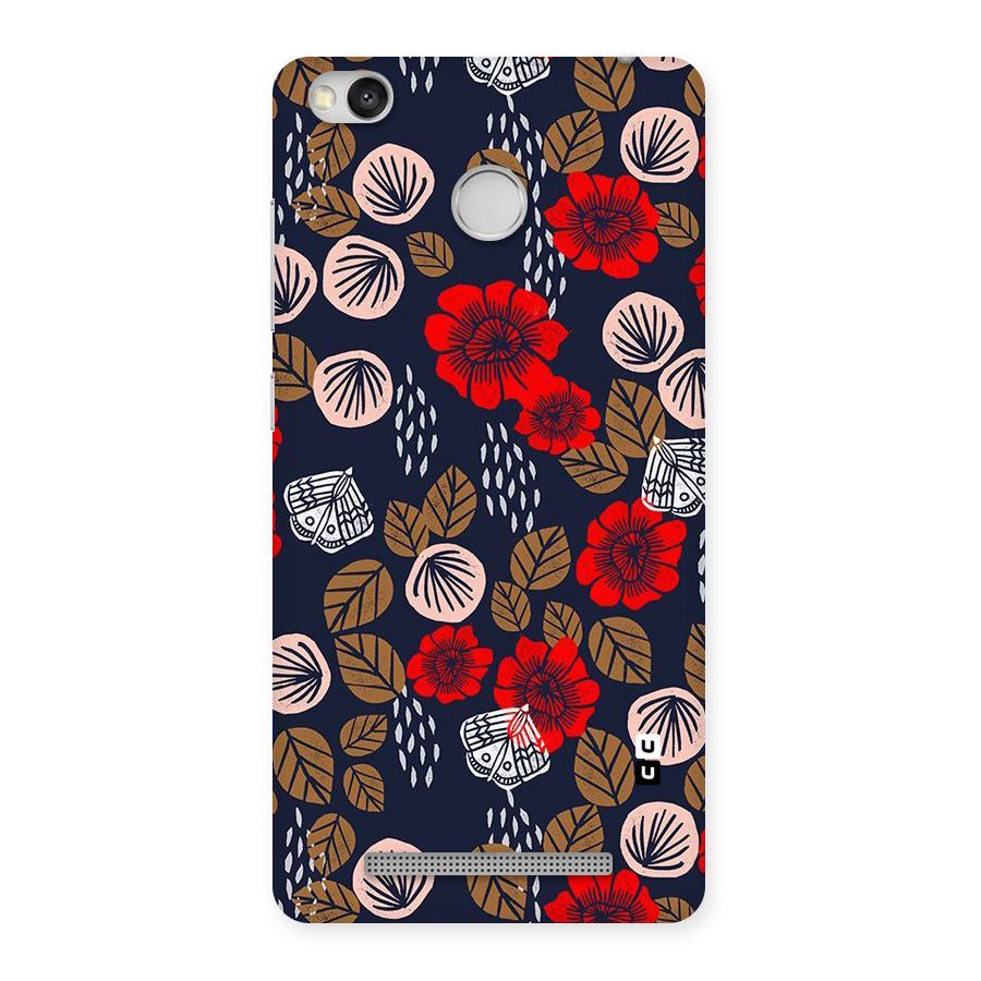 Orange Flora Back Case for Redmi 3S Prime