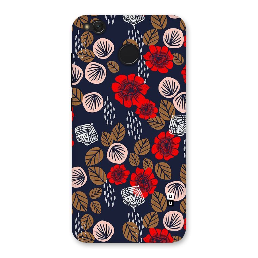 Orange Flora Back Case for Redmi 4