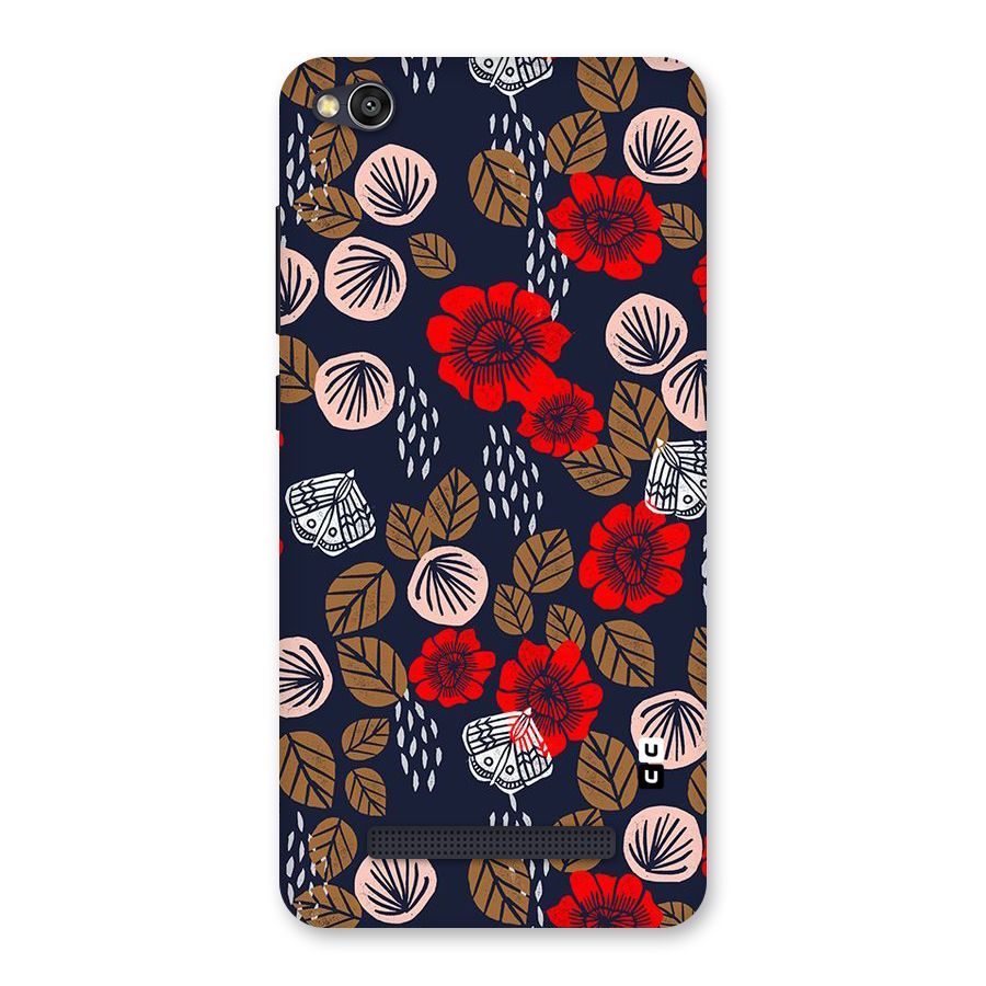 Orange Flora Back Case for Redmi 4A