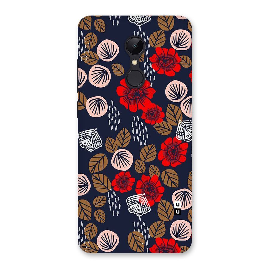 Orange Flora Back Case for Redmi 5