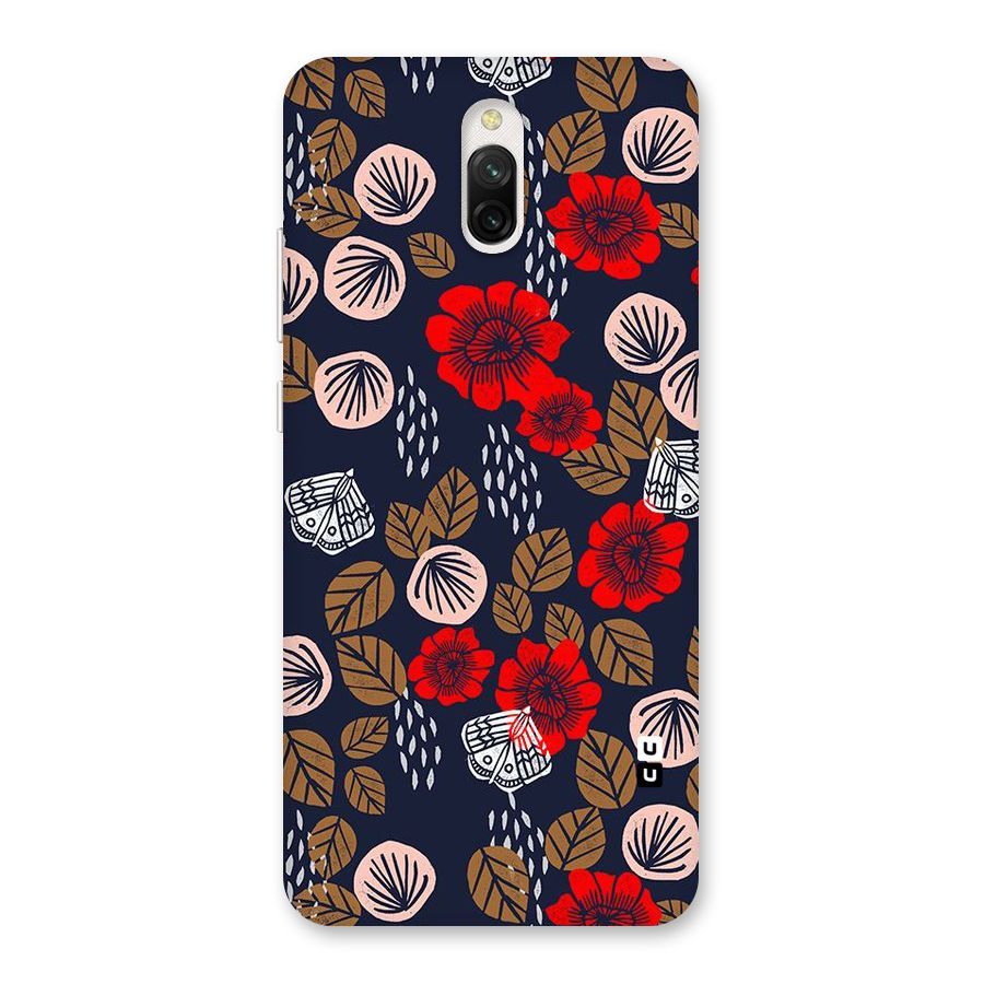 Orange Flora Back Case for Redmi 8A Dual