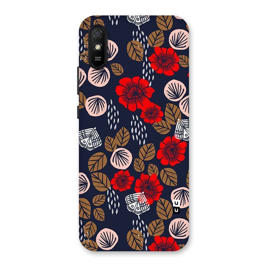 Orange Flora Back Case for Redmi 9A