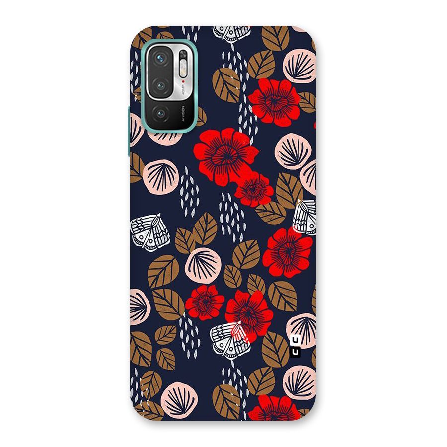 Orange Flora Back Case for Redmi Note 10T 5G