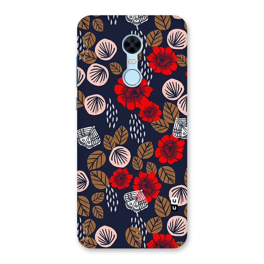 Orange Flora Back Case for Redmi Note 5