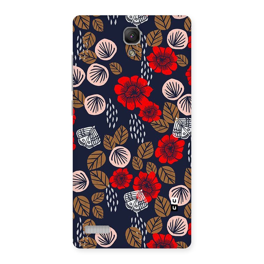 Orange Flora Back Case for Redmi Note Prime