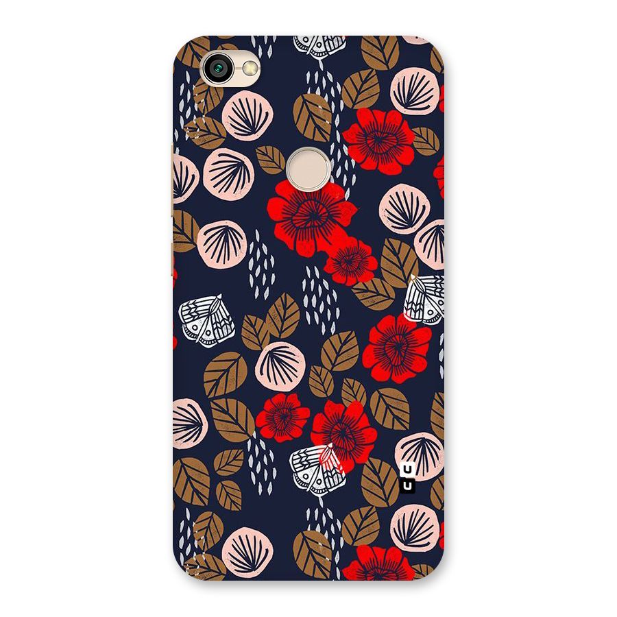 Orange Flora Back Case for Redmi Y1 2017