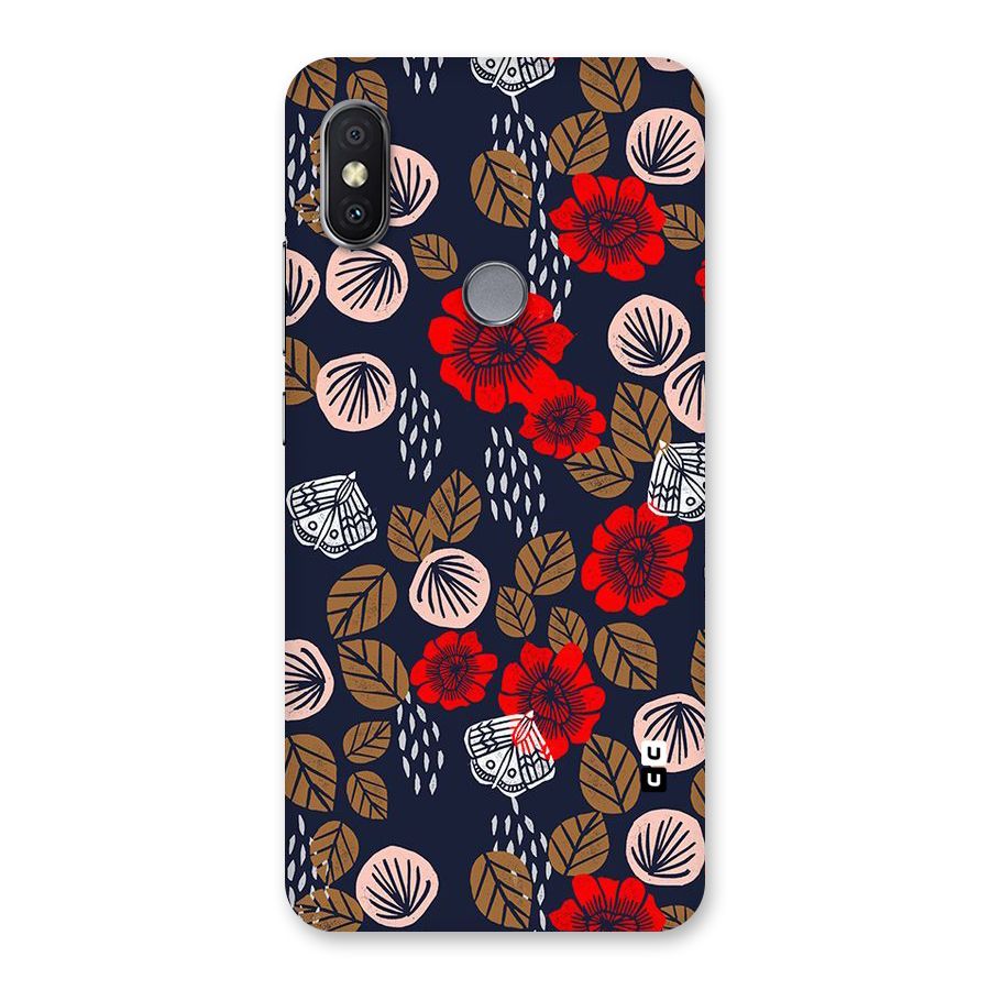 Orange Flora Back Case for Redmi Y2