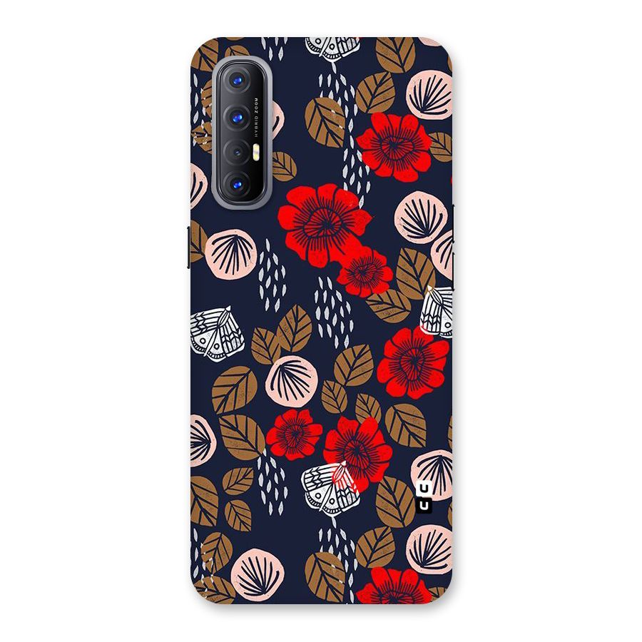 Orange Flora Back Case for Reno3 Pro