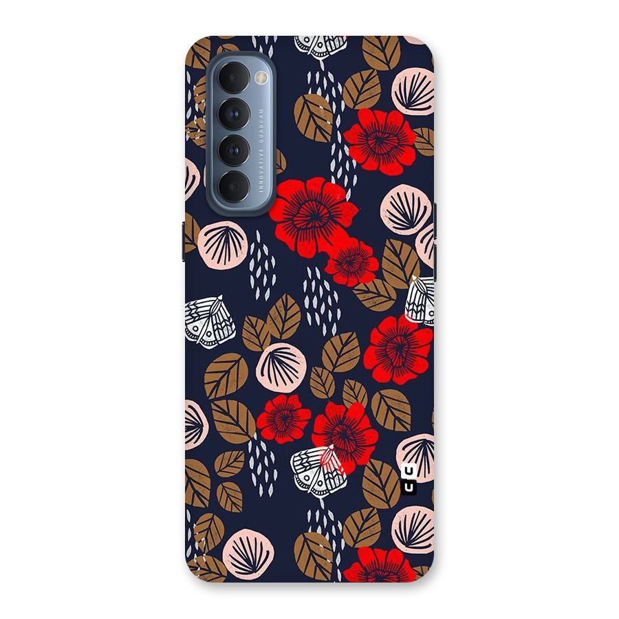 Orange Flora Back Case for Reno4 Pro