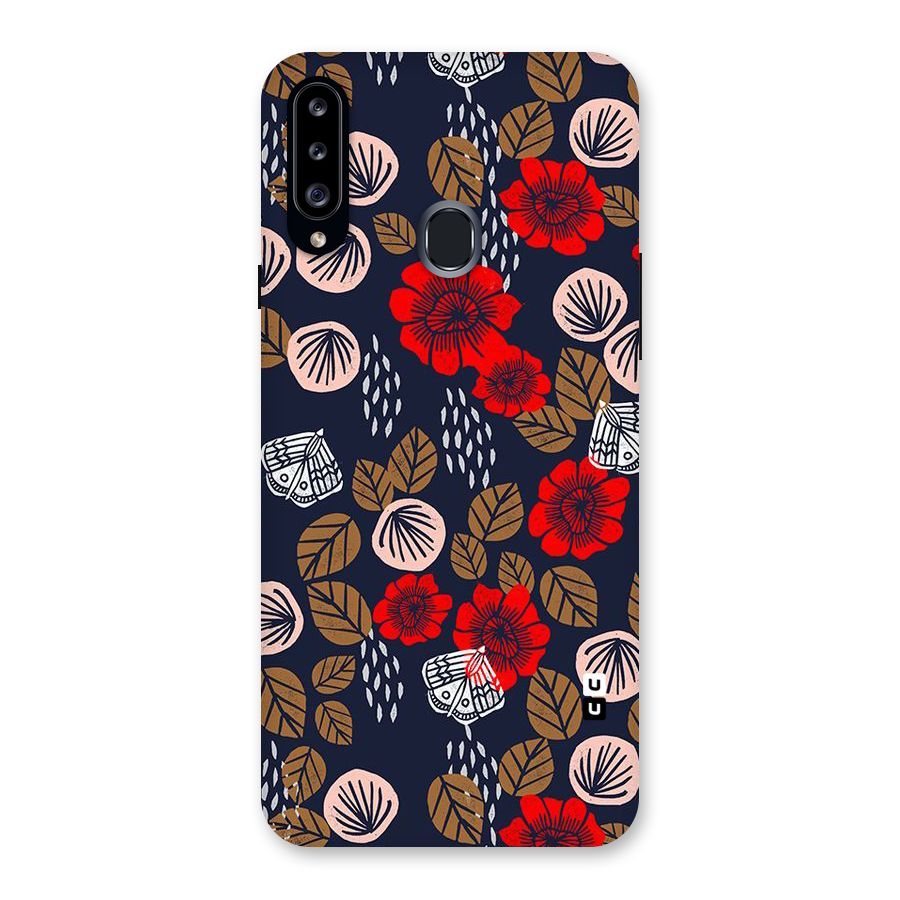 Orange Flora Back Case for Samsung Galaxy A20s
