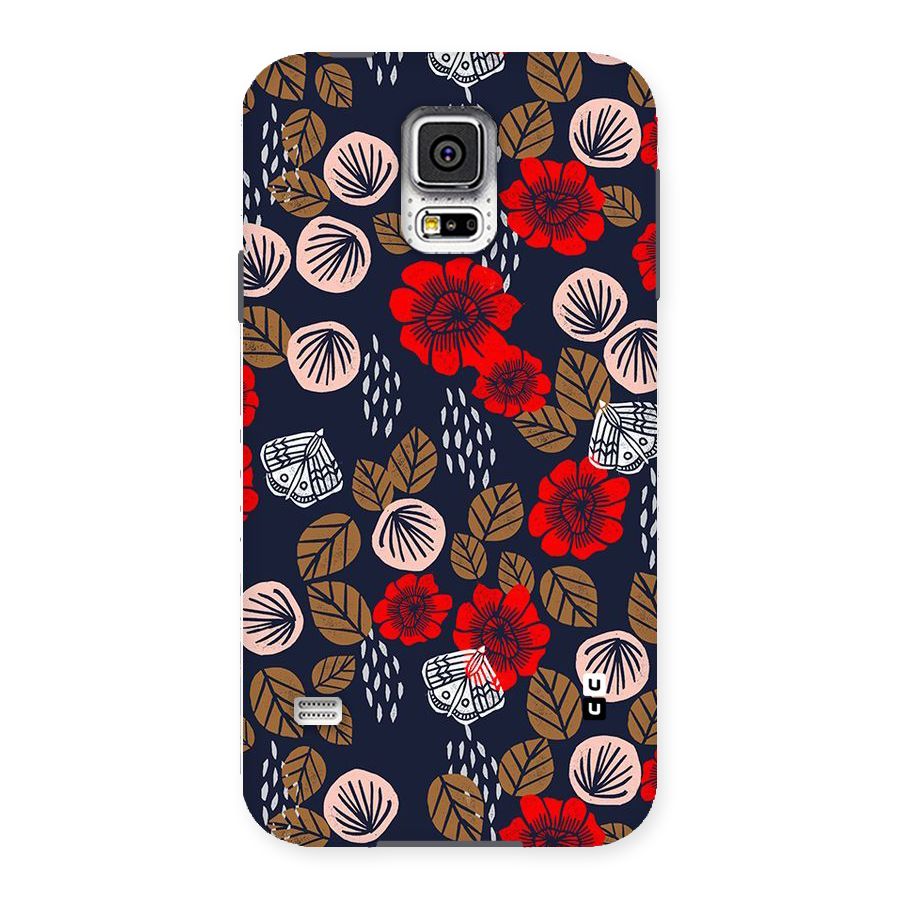 Orange Flora Back Case for Samsung Galaxy S5