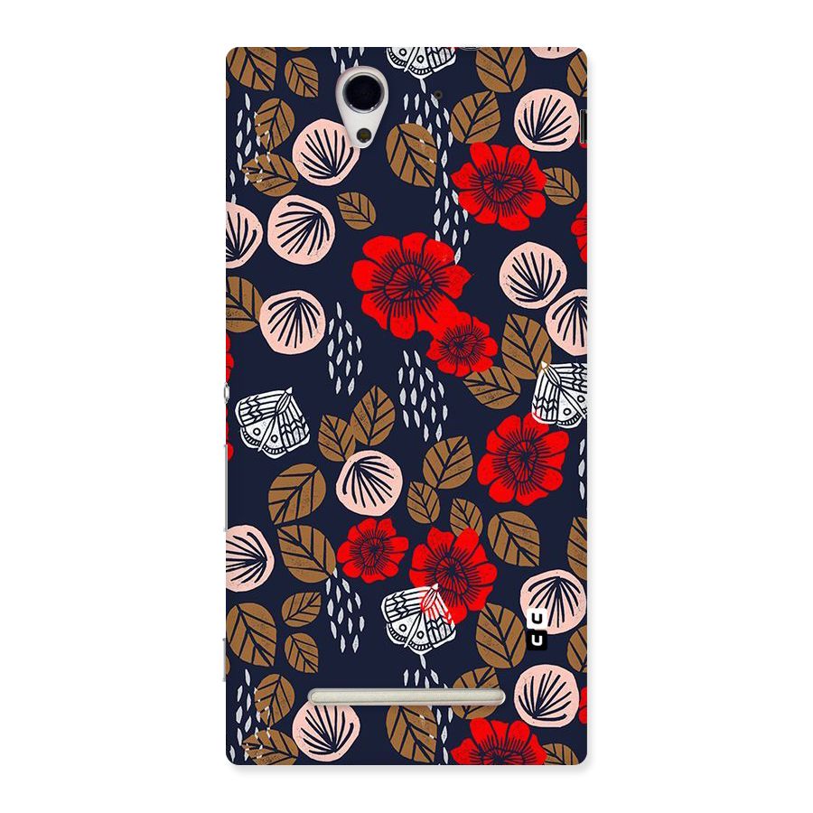 Orange Flora Back Case for Sony Xperia C3