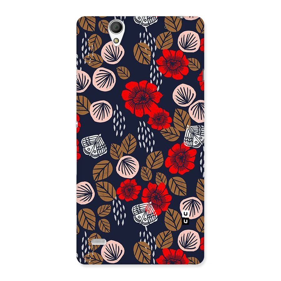 Orange Flora Back Case for Sony Xperia C4