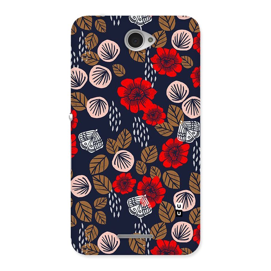 Orange Flora Back Case for Sony Xperia E4