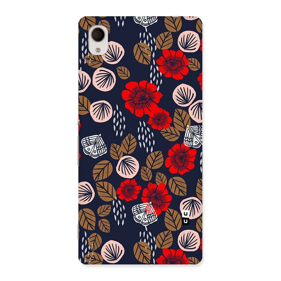Orange Flora Back Case for Sony Xperia M4