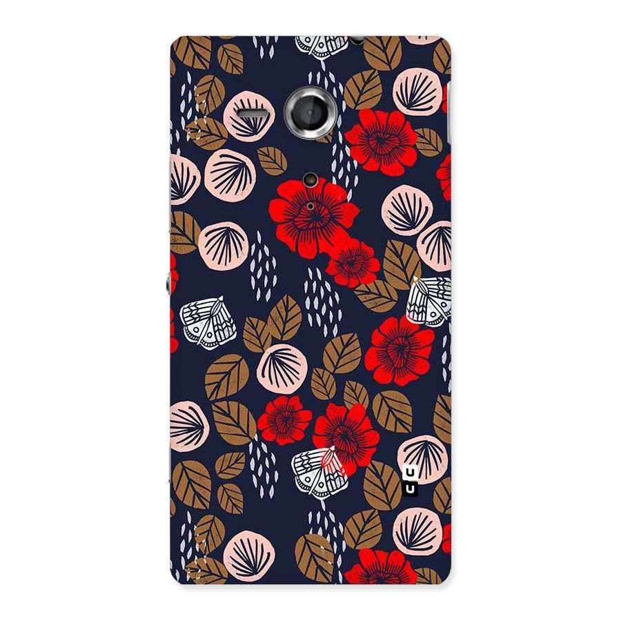 Orange Flora Back Case for Sony Xperia SP