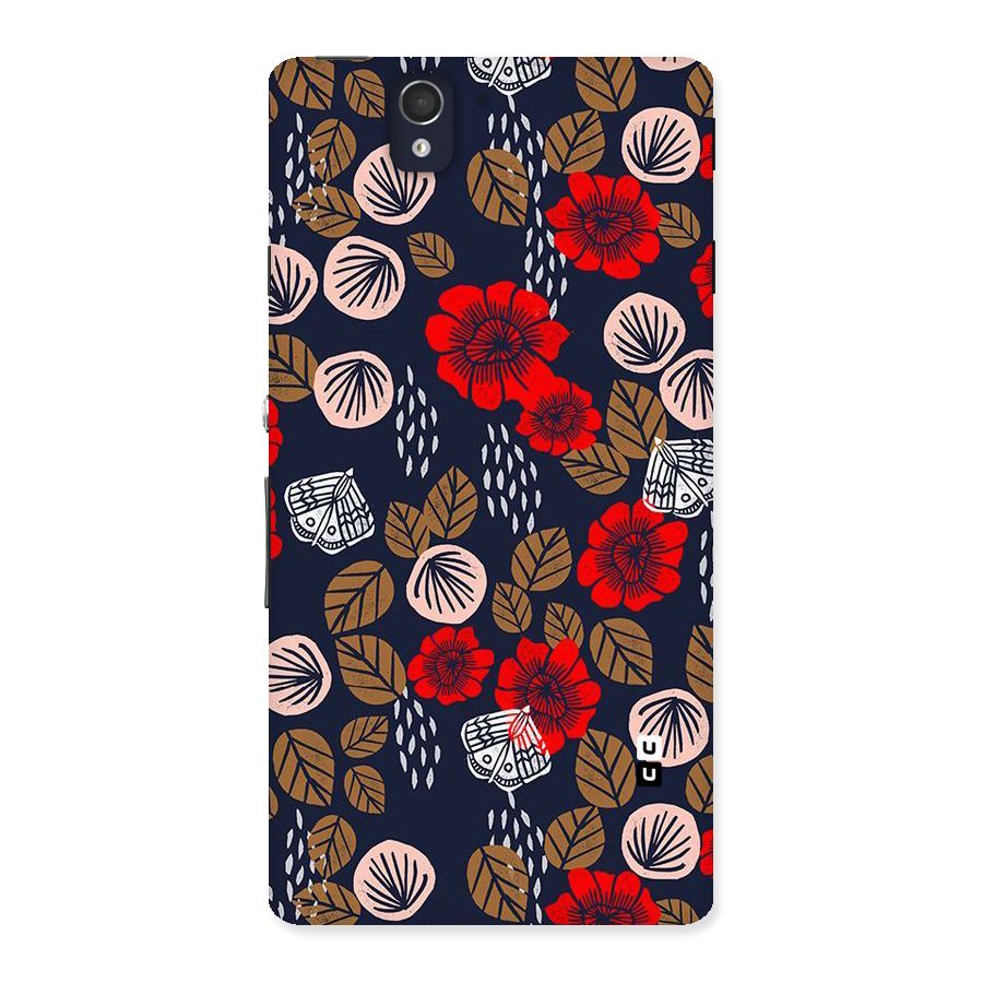 Orange Flora Back Case for Sony Xperia Z