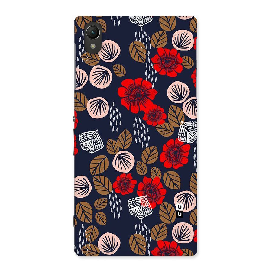 Orange Flora Back Case for Sony Xperia Z1