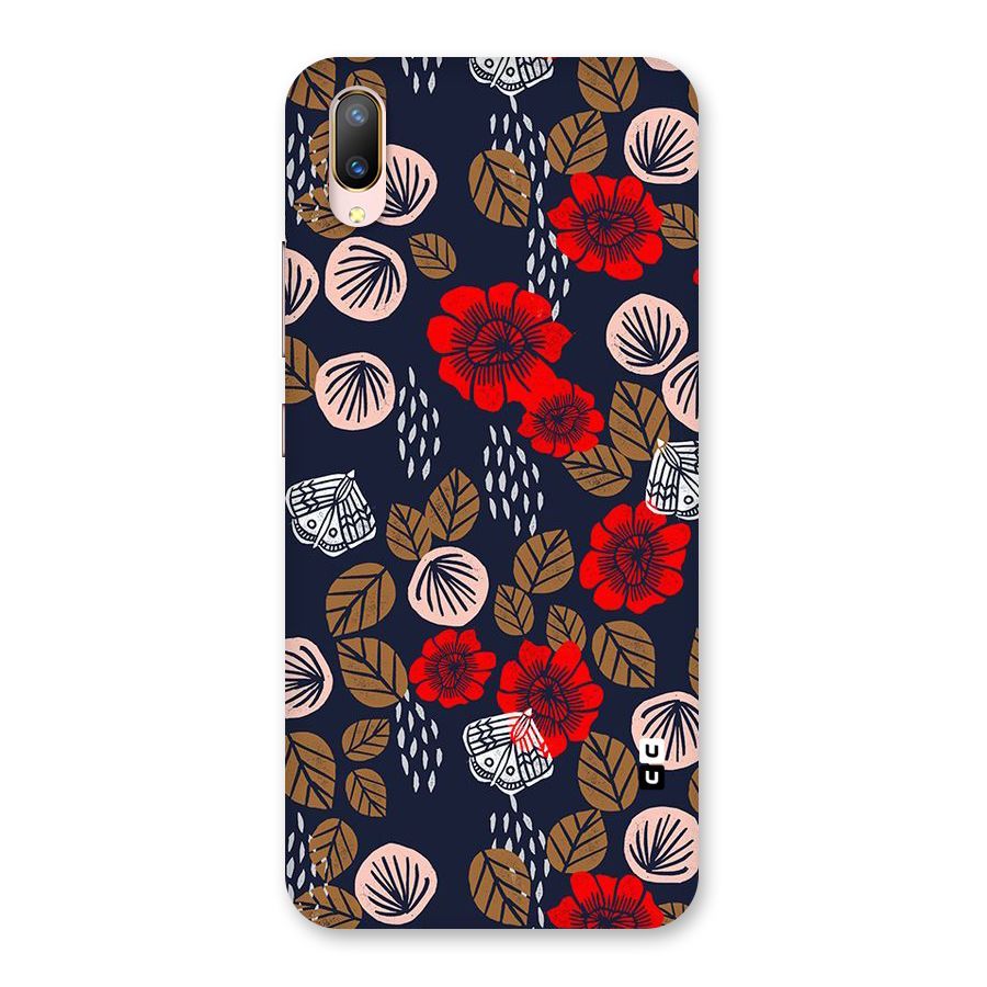 Orange Flora Back Case for Vivo V11 Pro