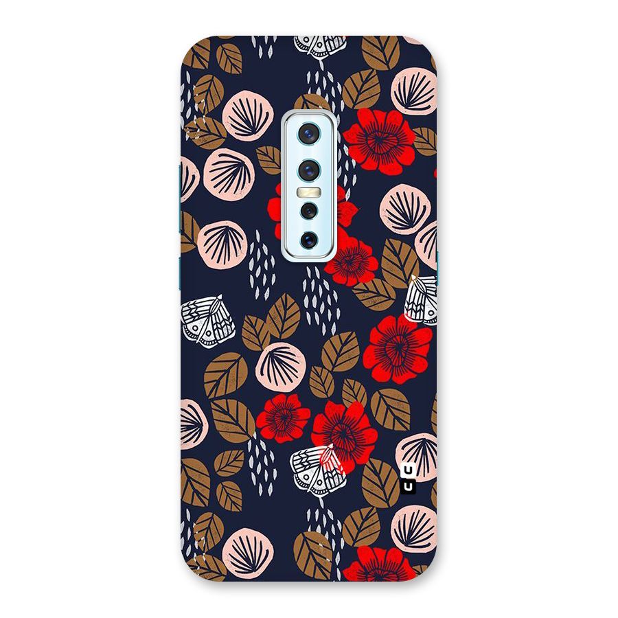 Orange Flora Back Case for Vivo V17 Pro