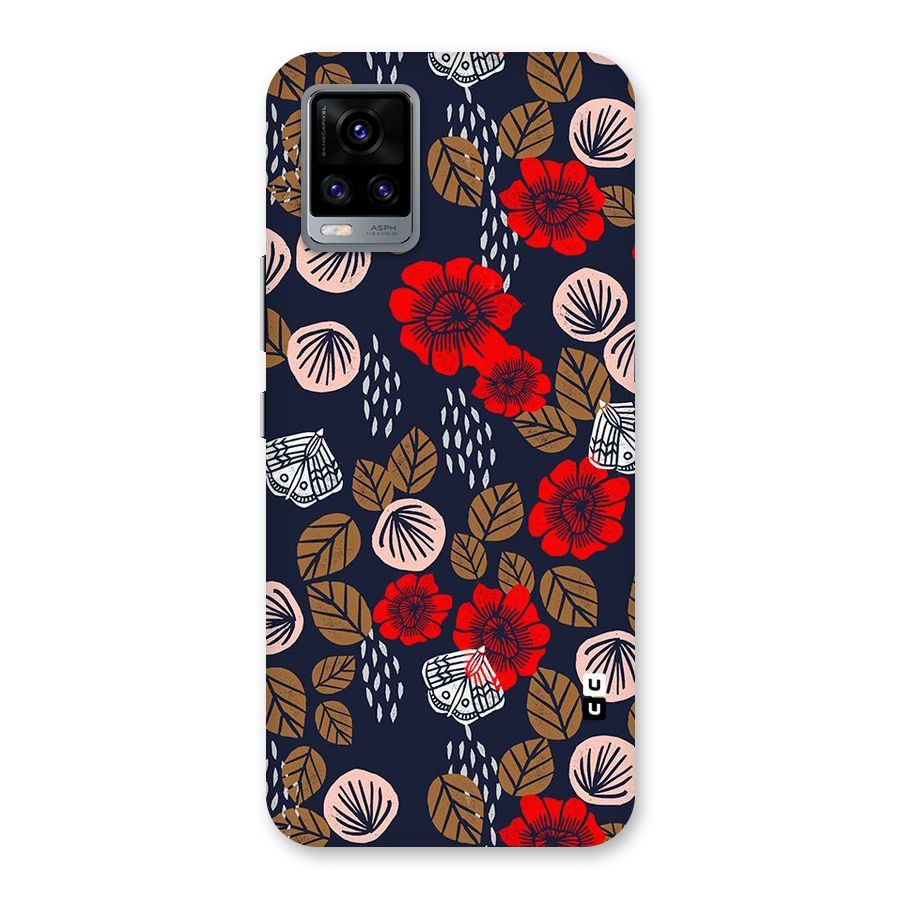Orange Flora Back Case for Vivo V20