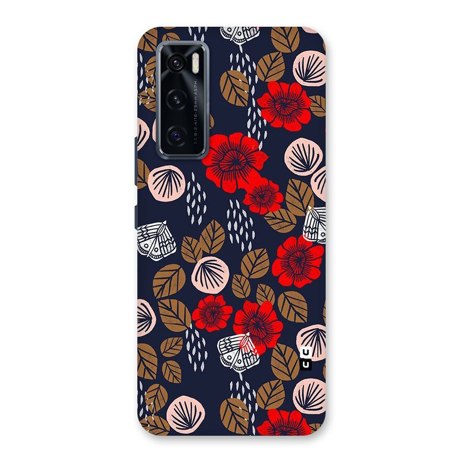 Orange Flora Back Case for Vivo V20 SE
