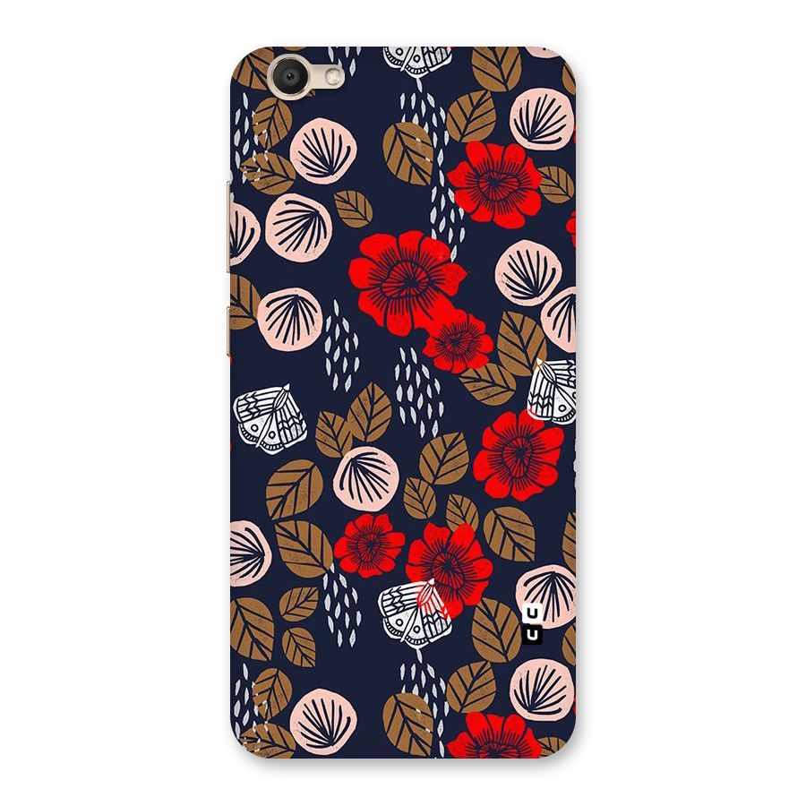 Orange Flora Back Case for Vivo V5