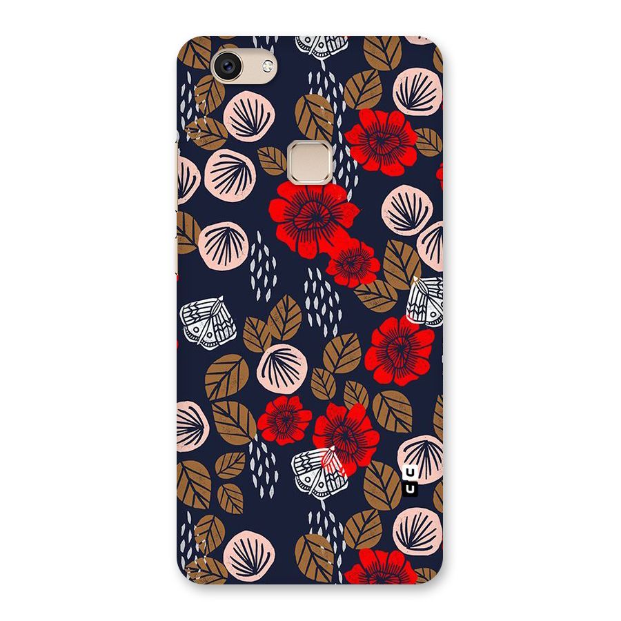 Orange Flora Back Case for Vivo V7