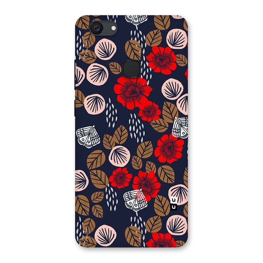 Orange Flora Back Case for Vivo V7 Plus