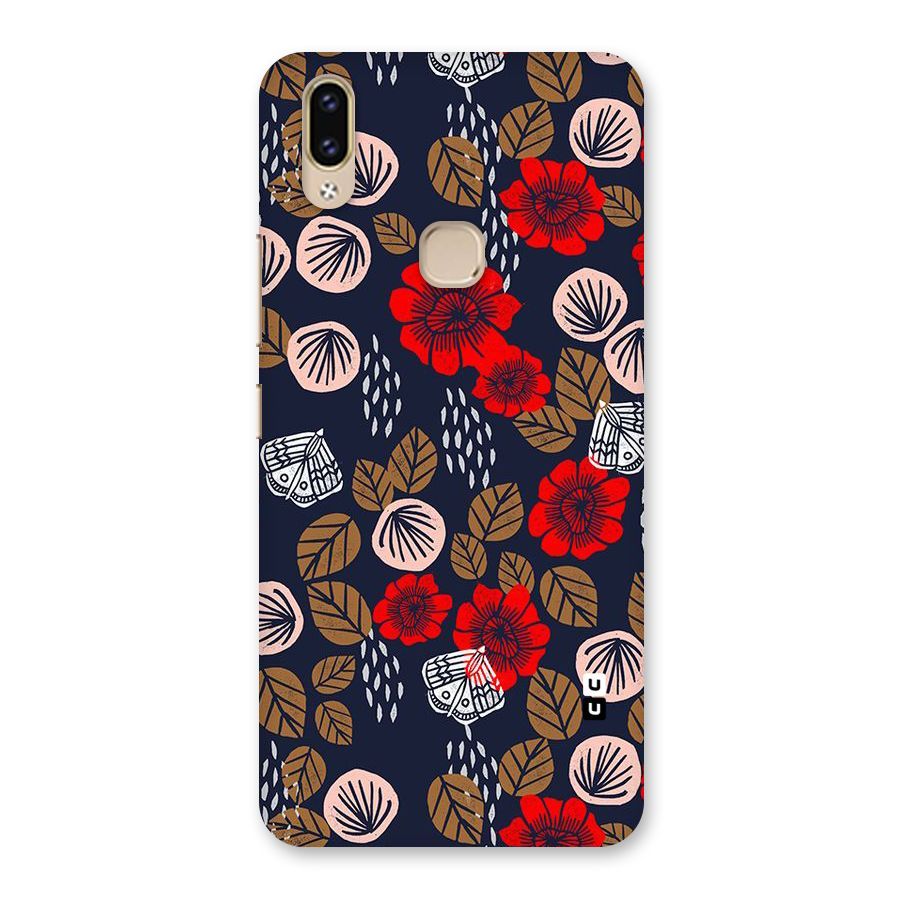 Orange Flora Back Case for Vivo V9 Youth