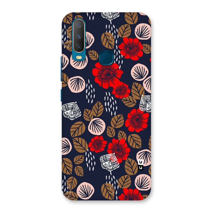 Orange Flora Back Case for Vivo Y11